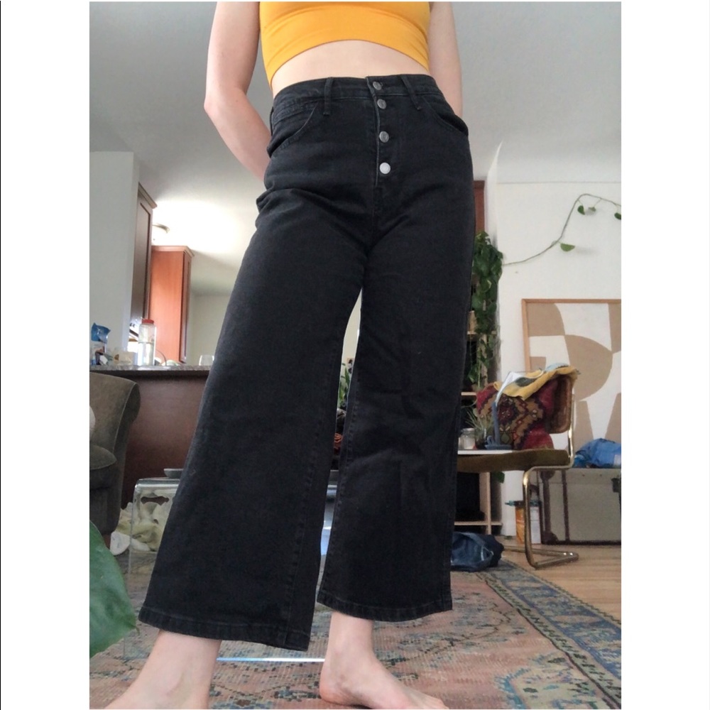 🆕Levi’s Mile High Cropped Wide Leg Black Jeans 28